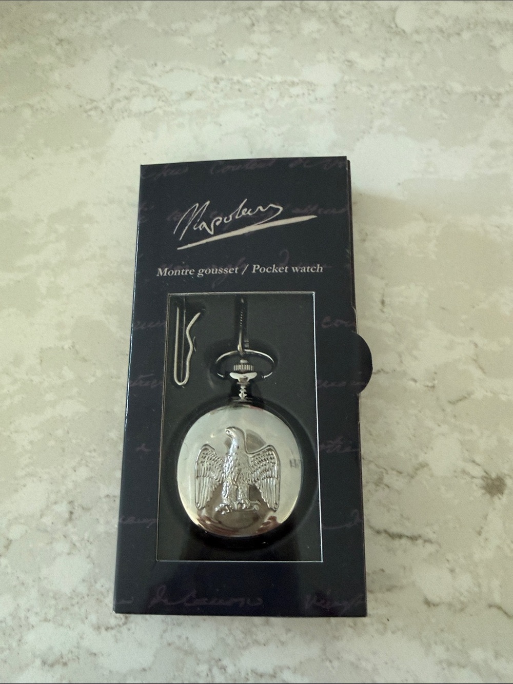 Silver Eagle Pocket Watch in Box